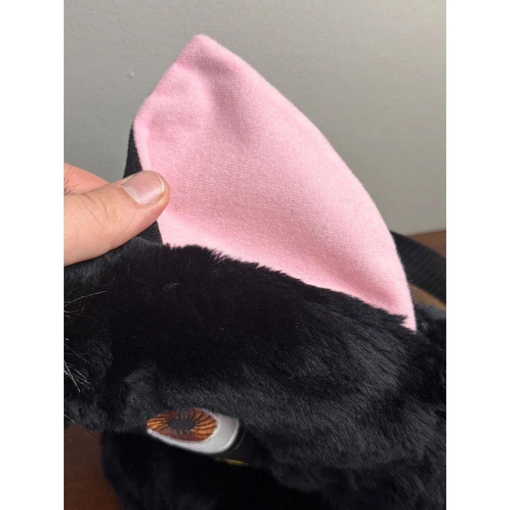 Vintage Furby Plush Backpack Black‎ Faux Fur Pink Ears Y2K Kidcore New with Tags